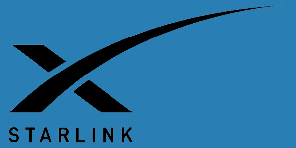 Starlink ang big X sign write on the sky background